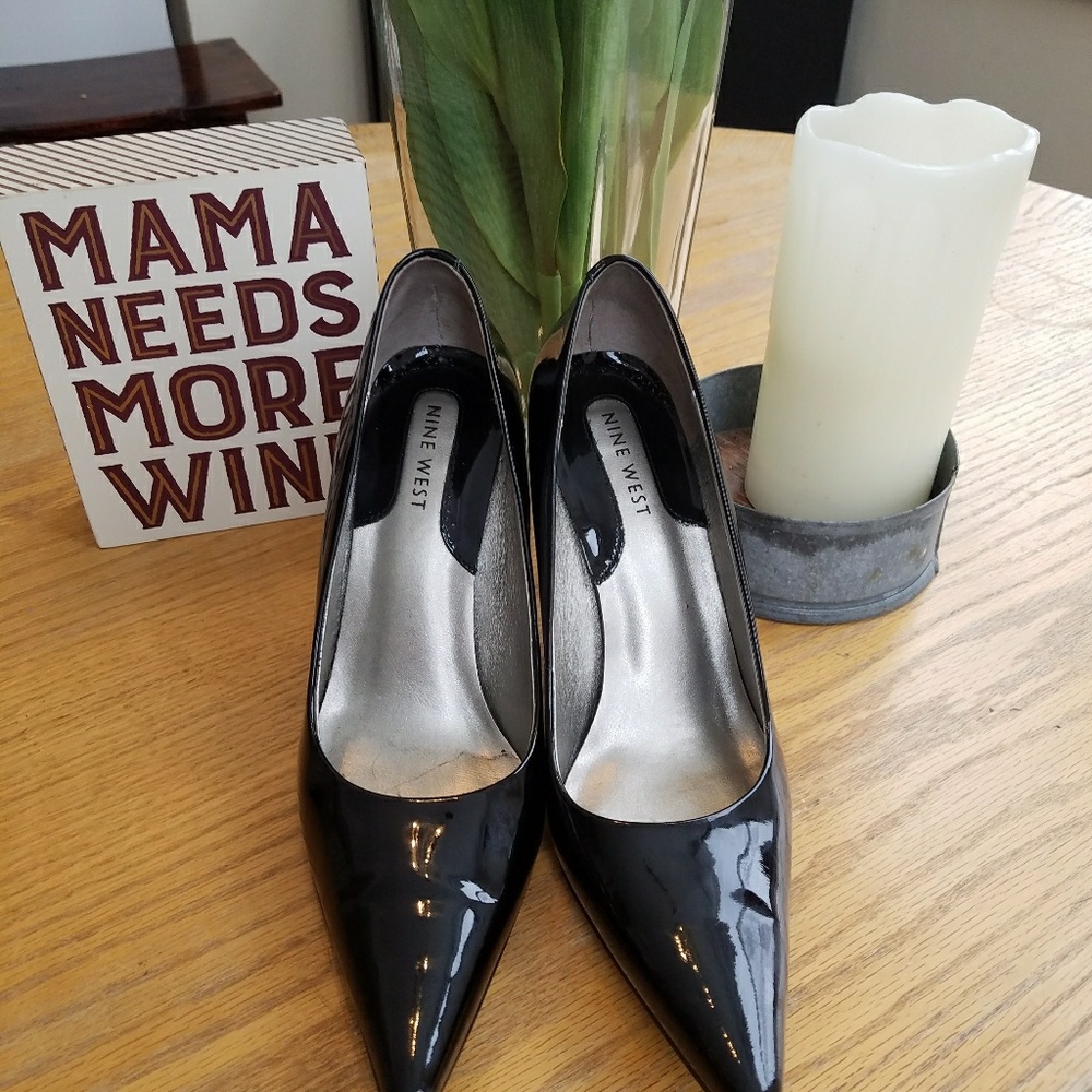 BEAUTIFUL Black Patent Leather Nine West Heels